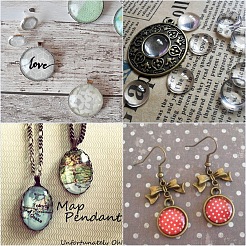 Кабошоны из стекла GGLA-PH0004-08