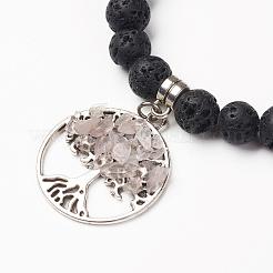 Природных драгоценных камней шарм браслеты BJEW-JB03252