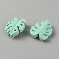 Фокусные бусины из пищевого силикона в форме листа монстеры SIL-WH0009-05D