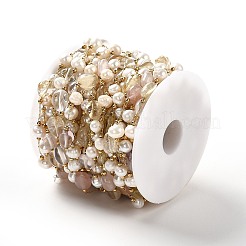 Цепочки из натурального жемчуга и смешанных камней&nbsp;CHS-B002-01G-06