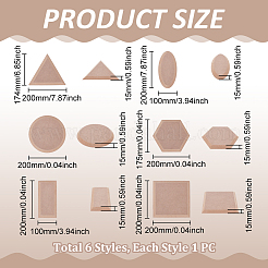 6шт набор форм для лепки из керамической глины и дерева МДФ DIY-WH0349-400A