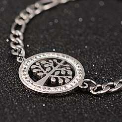 Браслеты из нержавеющей стали 304 «дерево жизни» BJEW-L576-22P