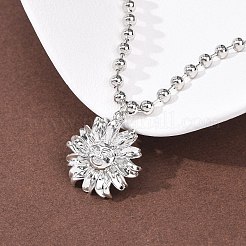 Латунные подвески-цветы с цепочкой из шариков&nbsp;NJEW-D348-01P