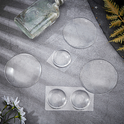 6 шт. 2-х стильная дверная ручка настенный щиток прозрачный круглый мягкий резиновый настенный протектор&nbsp;AJEW-OC0002-22