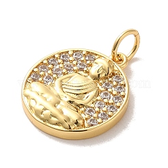 Латунные микропаве прозрачные подвески с фианитом KK-M278-05B-G