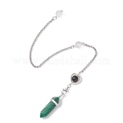 Маятники для биолокации с заостренным кончиком из окрашенного синтетического малахита PALLOY-JF04561