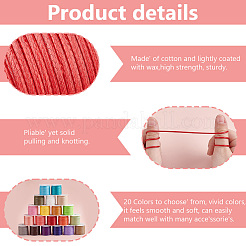 20 рулон 20 цвета вощеных полиэфирных шнуров YC-PH0002-45