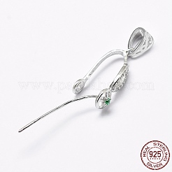 Антикоррозийное родиевое покрытие 925 стерлинговое серебро микропаве кубические цирконии подвески баилы STER-P034-41P