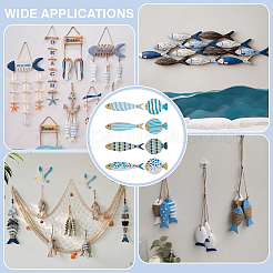 8шт. МДФ рыбки настенные украшения&nbsp;AJEW-PH0007-37