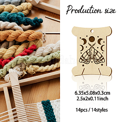 14 шт. 14 стильные фанерные доски для намотки резьбы WOOD-WH0060-06