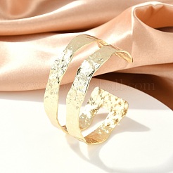 Латунный браслет с открытой манжетой для женщин BJEW-A137-01G