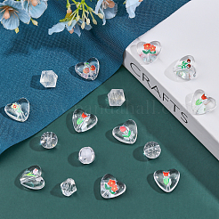 178шт 12 стиля прозрачные акриловые бусины&nbsp;TACR-CA0001-19