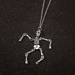 Ожерелья из сплава с подвеской в виде скелета и черепа в стиле панк&nbsp;WH-WGF5A97-01