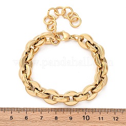 Браслеты из овальной цепочки из нержавеющей стали 304 для женщин&nbsp;BJEW-Z128-01G-02