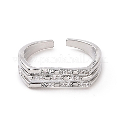 Прозрачное кубическое циркониевое тройное открытое кольцо-манжета RJEW-E072-09P