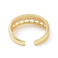 Кольцо-манжета с открытым сердцем из прозрачного кубического циркония RJEW-E072-05G