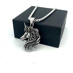 Винтажные подвески-единороги из нержавеющей стали 304 для женщин.&nbsp;GP0684