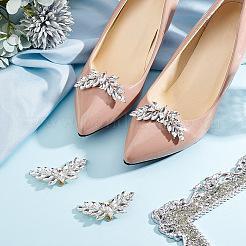 4 шт. 2-цветное украшение для обуви из сплава крыльев со стразами FIND-GO0002-27