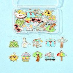 28 шт. 14 стиля подвески из сплава и эмали на тему пляжного отдыха&nbsp;ENAM-FS0003-35