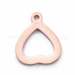 Подвески в форме открытого сердца из нержавеющей стали 304 с вакуумным покрытием pvd&nbsp;STAS-G215-14RG