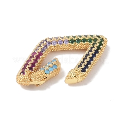Стойки обшивки латунные микро проложить кубического циркония Twister застежками KK-NH0002-06G-02