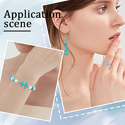 5 нити синтетических бирюзовых бусин нити G-SC0002-93