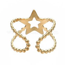 Кольцо-манжета в форме звезды из нержавеющей стали 304&nbsp;RJEW-T023-05G