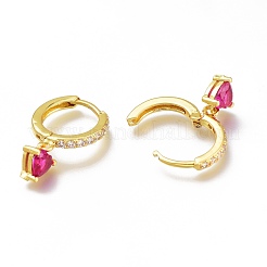 Серьги-кольца из латуни с микро-паве из фианита ZIRC-H102-14C-G