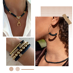 Плоские круглые бусины из глины ручной работы полимерные CLAY-SC0001-58B-03