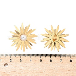 Серьги-гвоздики из нержавеющей стали 304 с имитацией жемчуга EJEW-Z098-20G