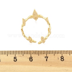 Цветочные латунные манжеты для женщин RJEW-B119-07G