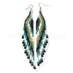 Серьги-кисточки из стеклянного бисера ручной работы&nbsp;KW9010-2