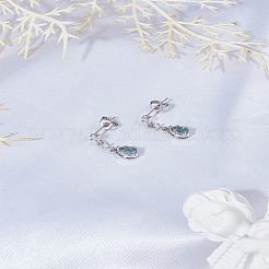 1 пара серег-гвоздиков из латуни с микропаве из кубических цирконий для женщин&nbsp;EJEW-LP0004-90