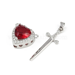 Комплекты подвесок из латуни с микропаве из кубического циркония&nbsp;KK-S507-18P