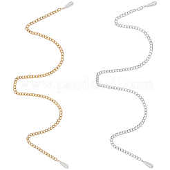 2 шт. 2-цветные сплавные витые цепочки для носа&nbsp;PURS-CY0001-01