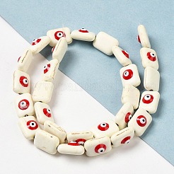 Нити синтетических бирюзовых эмалевых бусин G-P507-18A