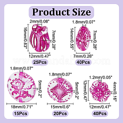 Прозрачные акриловые бусины цвета фуксии TACR-AR0001-28