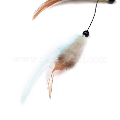 Лунная тканая сетка/паутина с подвеской из перьев HJEW-I013-04