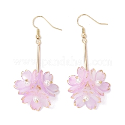 Серьги с подвесками из акрилового цветка EJEW-TA00638