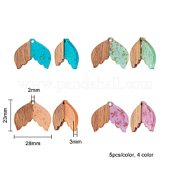 Подвески из прозрачной смолы и ореха RESI-CJ0001-68
