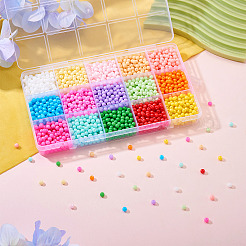 2400 шт. 15-х цветные непрозрачные стеклянные бусины&nbsp;DGLA-TA0001-25