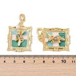 Подвески из латунного стекла разного цвета KK-Q030-05B-G