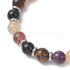 2 шт. эластичные браслеты из натуральных бусин ауралита&nbsp;BJEW-JB13152