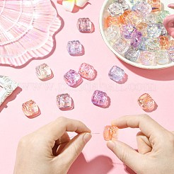 40шт 8 цвета прозрачные акриловые бусины с УФ-покрытием&nbsp;PACR-CJ0001-46