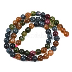 Бусины из натурального зеленого нефрита с имитацией турмалина&nbsp;G-B046-08D-6mm