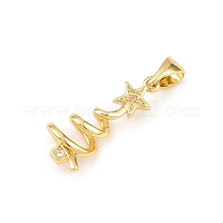 Рождественские латунные подвески с микропаве из фианита KK-K411-03G