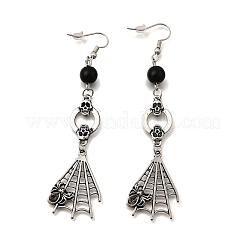 Серьги-подвески в виде черепа из сплава на Хэллоуин&nbsp;LS-EJEW-K316-01B-AS