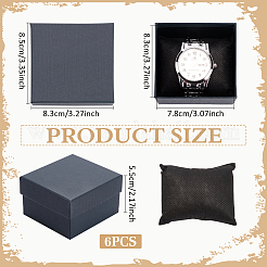 Картонная подарочная коробка для хранения ювелирных часов CON-WH0092-67B