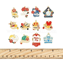 24 шт. 12 стиля подвески из сплава и эмали на тему Дня матери&nbsp;ENAM-FS0002-77