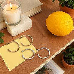 4 пара двухцветных железных сережек-гвоздиков&nbsp;EJEW-HY0001-42